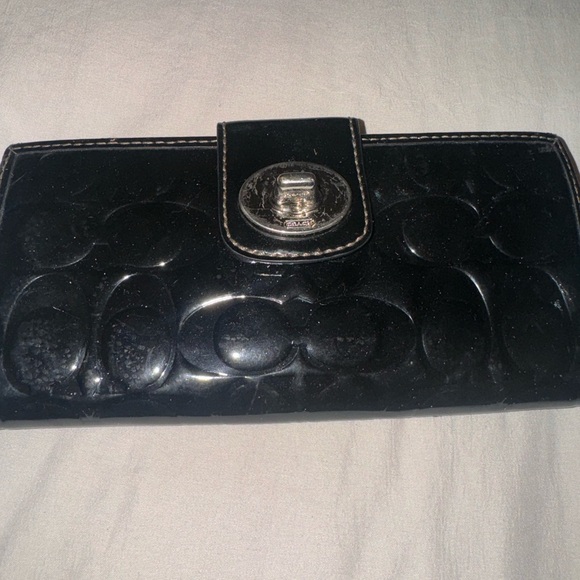 Coach Black Wallet with Silver Accents - Picture 1 of 3
